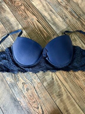aerie Navy Lace Longline Push-Up Bra